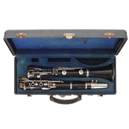 1806 - Leblanc III blackwood clarinet, ser. no. 1454B, within a double case; also a Boosey & Hawkes Imp... 