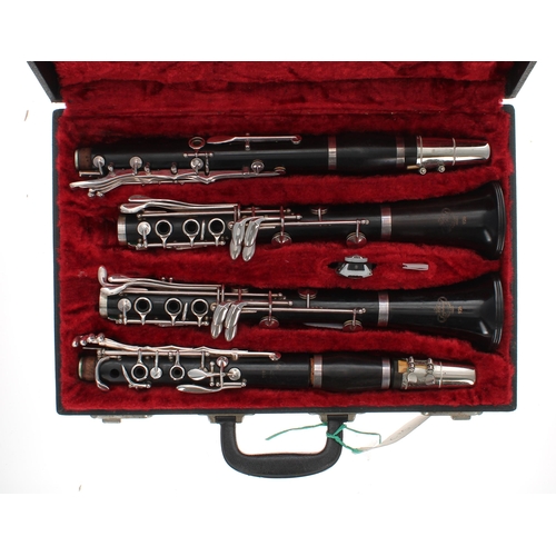 1812 - Good pair of Boosey & Hawkes Imperial 926 blackwood clarinets, ser. nos. 264384 and 254186, case... 