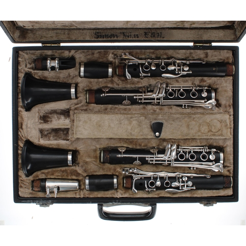 1814 - Pair of Boosey & Hawkes Symphony 1010 clarinets in A and B-flat, made in 1985, within original p... 