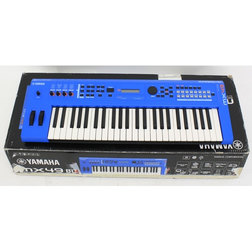 1318 - Yamaha MX-49 BU synthesizer keyboard, boxed*Please note: Gardiner Houlgate do not guarantee the full... 