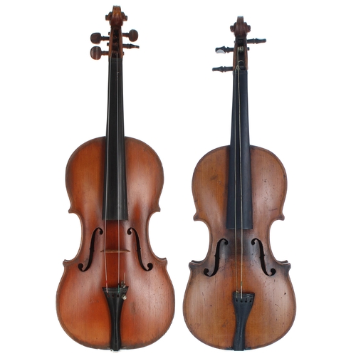 2013 - Early 20th century double purfled violin, 14 1/2