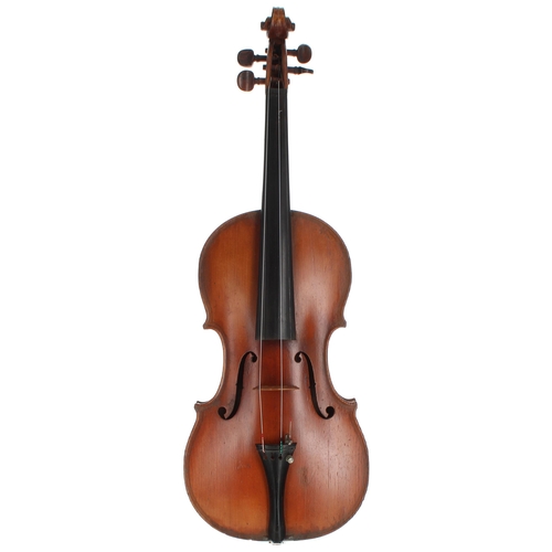 2013 - Early 20th century double purfled violin, 14 1/2