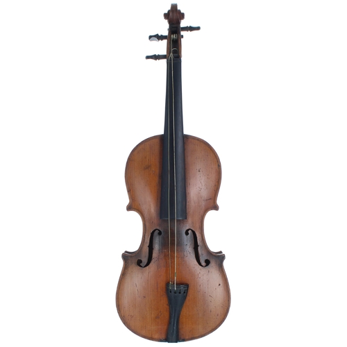 2013 - Early 20th century double purfled violin, 14 1/2