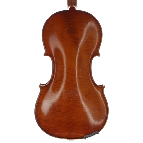 2417 - Late 19th century German violin labelled Nicolaus Amatus..., 14 3/16