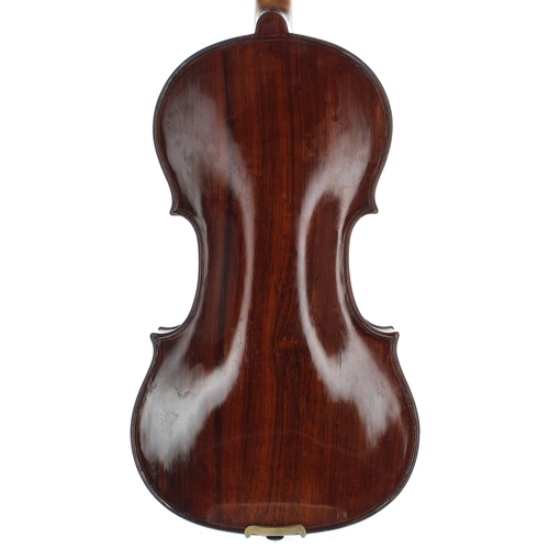 2418 - Interesting eccentric violin labelled Vincenzo Cavani...anno 1933, with exotic figured back, unusual... 