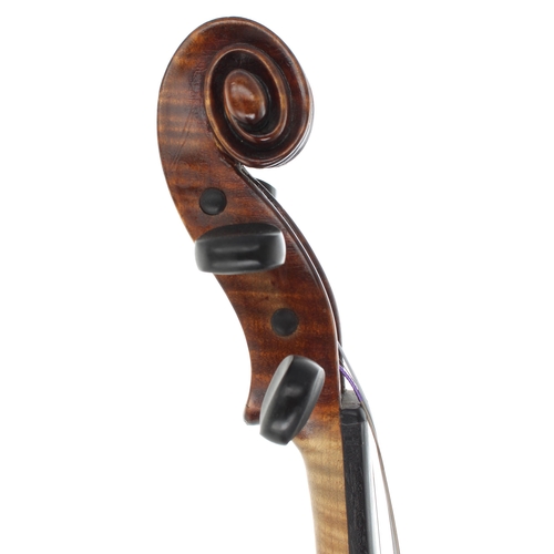 2418 - Interesting eccentric violin labelled Vincenzo Cavani...anno 1933, with exotic figured back, unusual... 