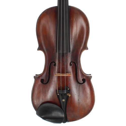 2431 - Interesting mid 19th century violin labelled Gio Giorgio Taningard fecit Romae, Anno 1746, the two p... 