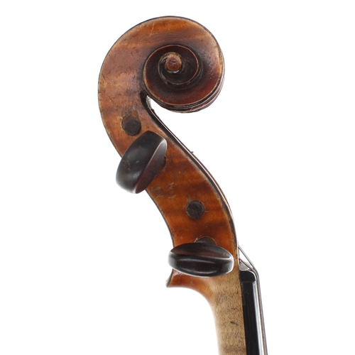 2434 - Early 20th century French violin labelled Copie de J Bte. Vuillaume á Paris, 14 1/8