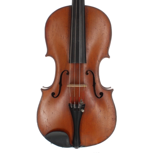 2435 - Early 20th century German violin labelled Nicholaus Amatus..., 14 1/4