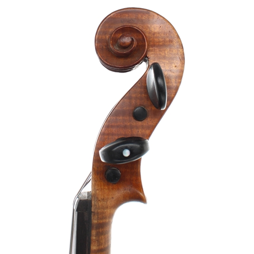 2435 - Early 20th century German violin labelled Nicholaus Amatus..., 14 1/4