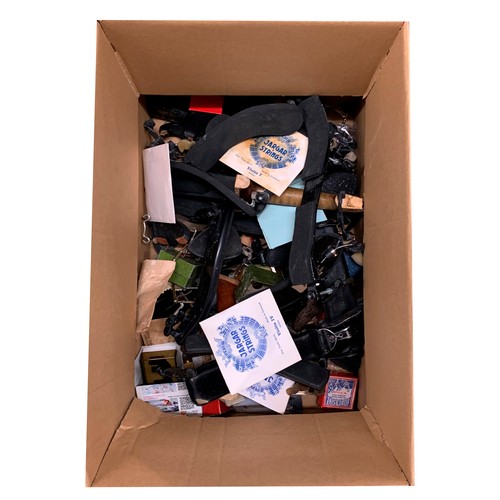 2007 - Box of miscellaneous violin parts, including chin rests, shoulder rests etc