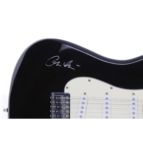 438 - Eric Clapton - autographed Gig Gear electric guitar, signed to the front in silver pen, with Fender ... 