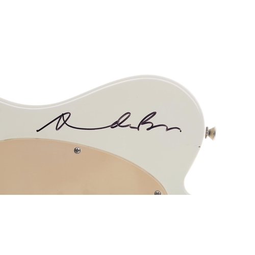 437 - Status Quo - 2008 Squier by Fender Affinity Series Tele electric guitar autographed by five members ... 