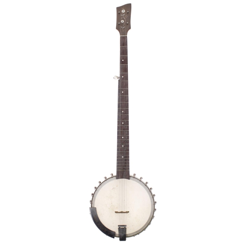 384 - Ray Fenwick - Hawk five string banjo in need of restoration, within original hard case... 