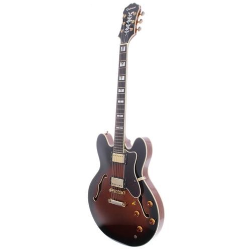 394 - Charlie Harcourt - 2002 Epiphone Sheraton semi hollow body electric guitar, made in Korea, serial no... 