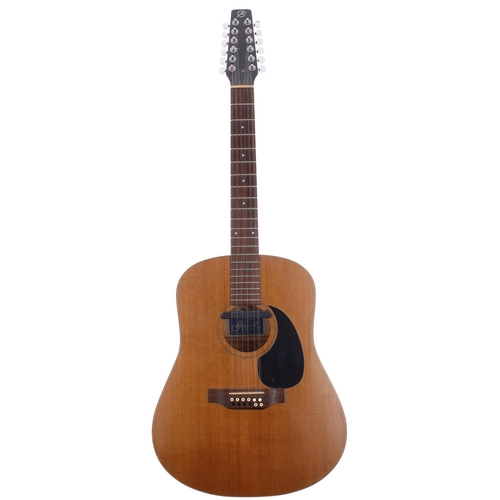 398 - Charlie Harcourt - Seagull S12 twelve string acoustic guitar, made in Canada, ser. no. 4452049; Back... 