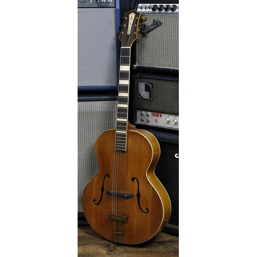 592 - 1950s Besson Aristone archtop guitar; Back and sides: maple, light buckle marks to back, dings, othe... 