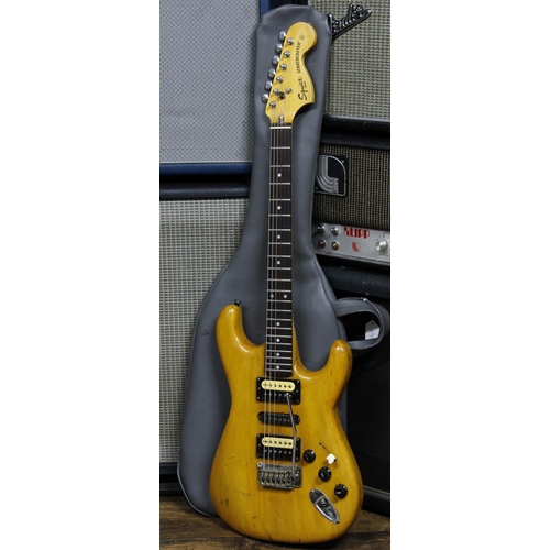 609 - Custom build S type electric guitar; Body: natural finished S type hand carved body, scratches and d... 