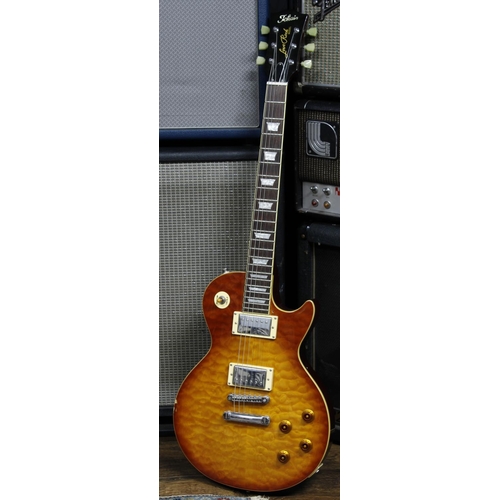 611 - Tokai Love Rock electric guitar; Body: amber quilted maple top upon cherry back, large blemish to ba... 