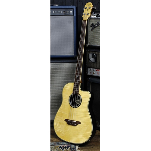 1995 Aria AMB-50B electro-acoustic bass guitar; Back and sides 