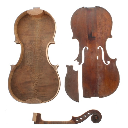 2443 - English violin by John Betts in need of extensive restoration