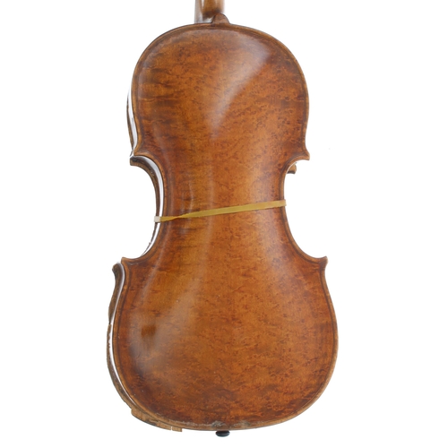 2445 - Interesting violin in need of restoration, possibly by and labelled Franciscus Geiffenhof fecit, Vie... 