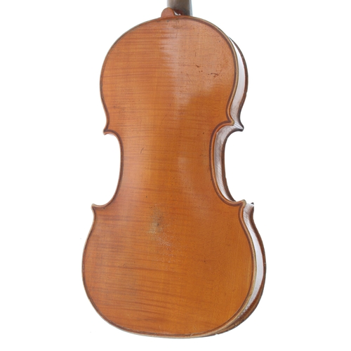 2446 - Good French violin circa 1830, bearing an indecipherable pencilled inscription to the inner back, th... 