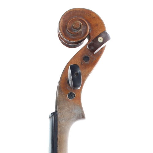 2446 - Good French violin circa 1830, bearing an indecipherable pencilled inscription to the inner back, th... 