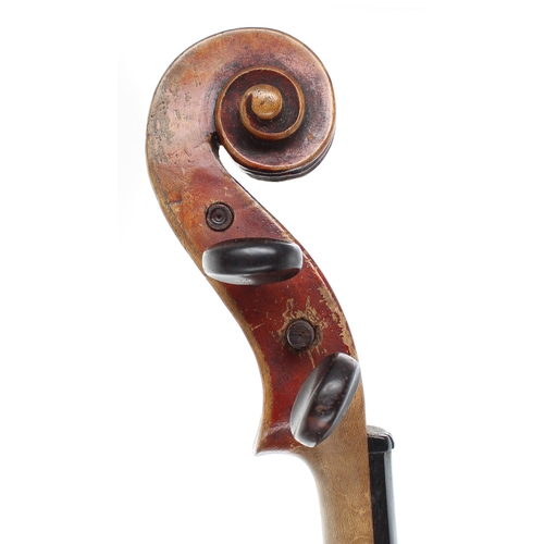 2447 - 19th century Stradivari copy violin, 14 3/16