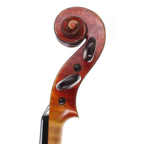 2453 - Interesting 19th century violin labelled Joseph Rocca fecit, Taurini anno Domini 1862 no. 185, the o... 