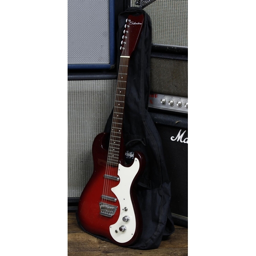 618 - Silvertone 1448 electric guitar; Body: red burst sparkle finish, a few minor marks but generally goo... 