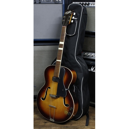 628 - 1950s Arnold Hoyer archtop guitar, made in Germany; Body: tobacco sunburst, heavy lacquer checking a... 