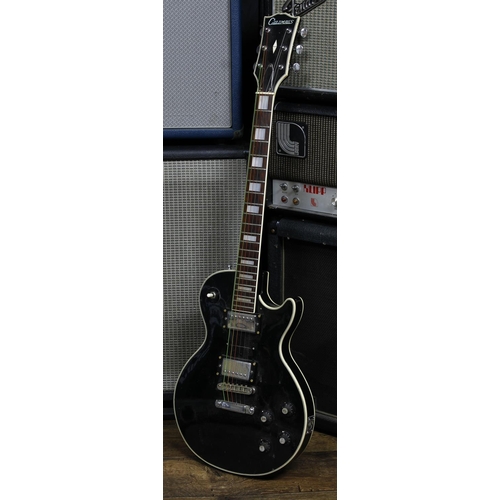 679 - 1970s Columbus LP type electric guitar; Body: black finish, buckle scratches, further scratches and ... 