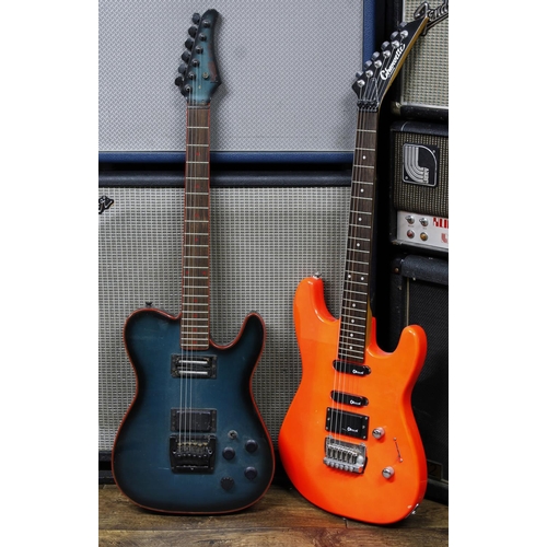 656 - Charvette by Charvel electric guitar; together with a Hohner Professional HTB3 electric guitar, both... 