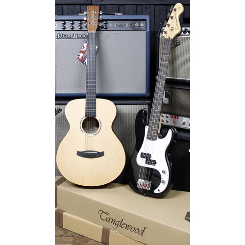667 - Tanglewood Roadster II TWR2 acoustic guitar; together with an Encore Blaster Series P20 shortscale b... 