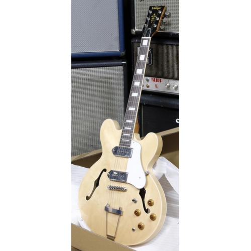 671 - JHS Vintage VSA500 hollow body electric guitar; Body: natural; Neck: good; Fretboard: rosewood; Fret... 