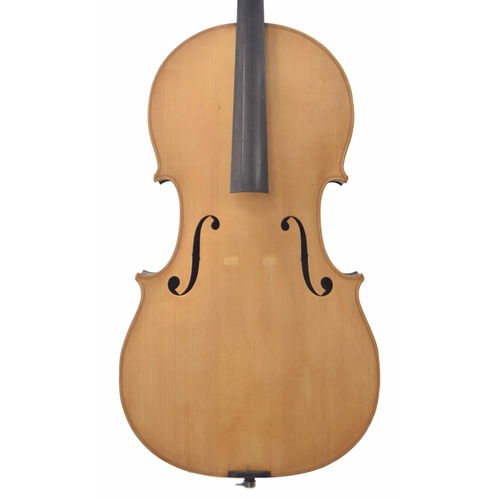 2512 - Good English violoncello by and labelled Jeffery J. Gilbert, Peterborough, Fecit Anno MDCCCVL, the t... 