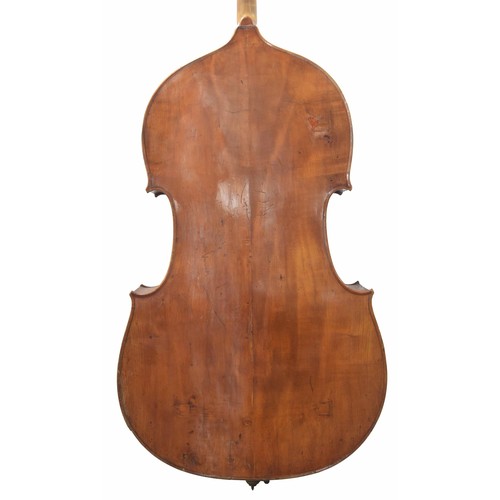 2518 - Good French double bass of the Derazey School circa 1875, with flat back, violin corners, original F... 