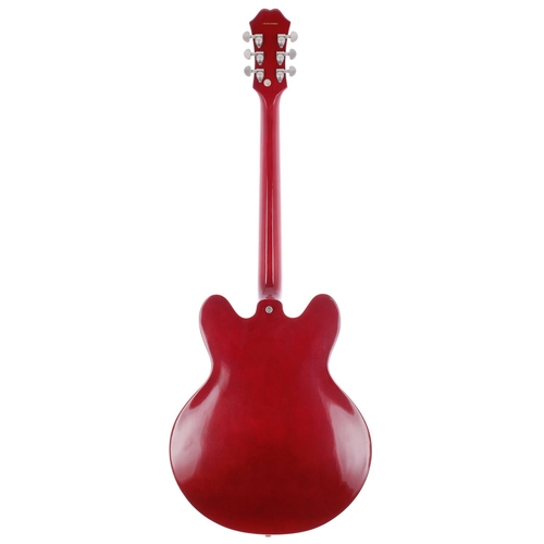 292 - 2010 Epiphone Dot left-handed semi-hollow body electric guitar, made in China; Body: cherry finish; ... 