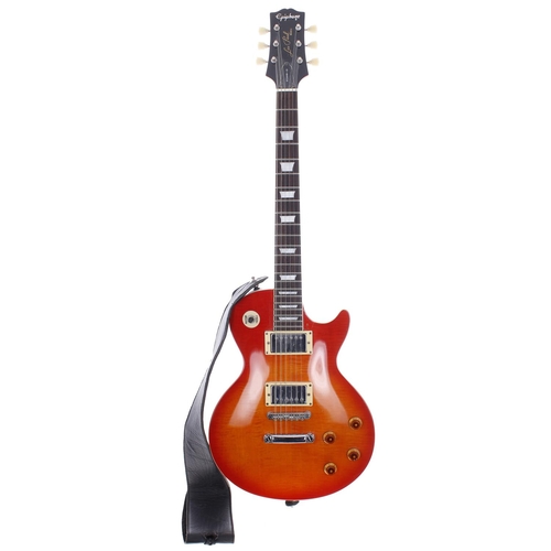 293 - 1990s Epiphone Les Paul electric guitar; Body: cherry sunburst maple top finish upon cherry back, bu... 