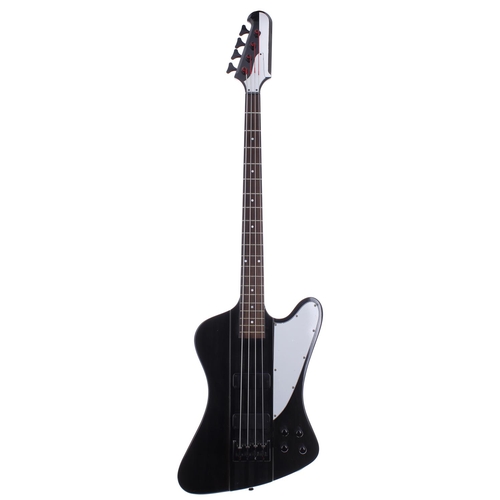 294 - 2010 Epiphone Thunderbird Pro IV bass guitar; Body: trans black finish, a few minor dings and a few ... 