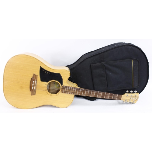 296 - Cole Clark Fat Lady FL1AC left-handed electro-acoustic guitar, made in Australia; Body: natural fini... 