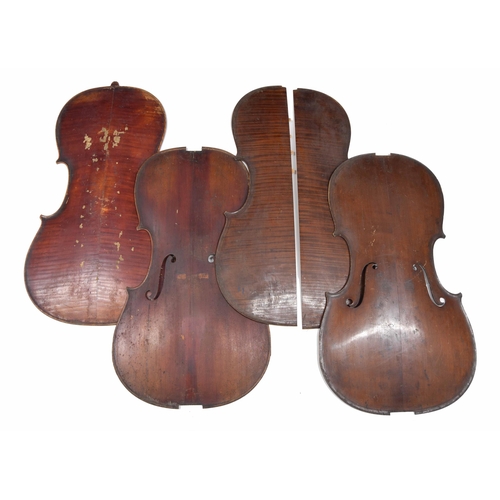 2504 - Two interesting 19th century violoncello matching fronts and backs, 29 1/2