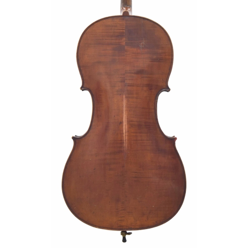 2505 - Early 20th century French violoncello labelled Mansuy á Paris, 30 1/8