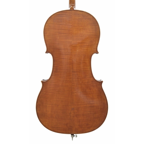 2514 - Late 19th/early 20th century violoncello labelled Joannes Franciscus Pressenda.., the two piece back... 