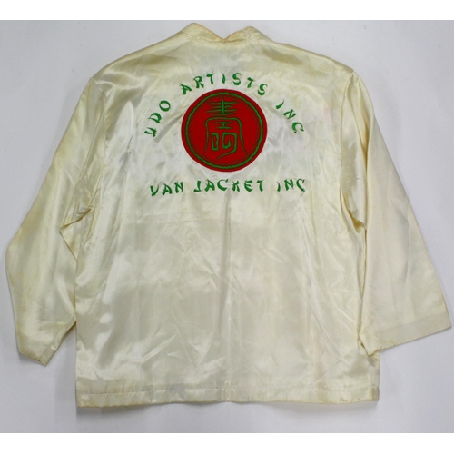 387 - Ray Fenwick - Ian Gillan Band silk 1977 Japan tour shirt, with embroidered decoration, the reverse e... 