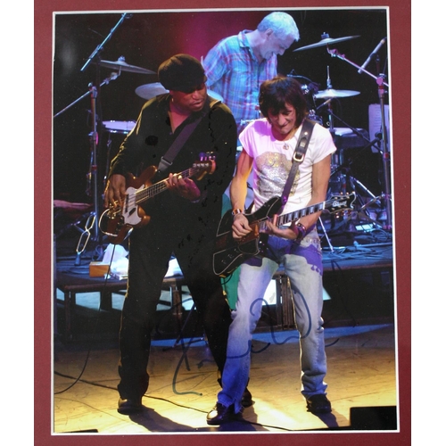 471 - Ronnie Wood - autographed colour photograph, glazed and framed, 15