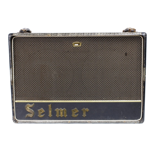 868 - 1960s Selmer Truvoice Zodiac Twin Fifty guitar amplifier, made in England, with croc skin exterior t... 