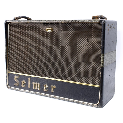 868 - 1960s Selmer Truvoice Zodiac Twin Fifty guitar amplifier, made in England, with croc skin exterior t... 