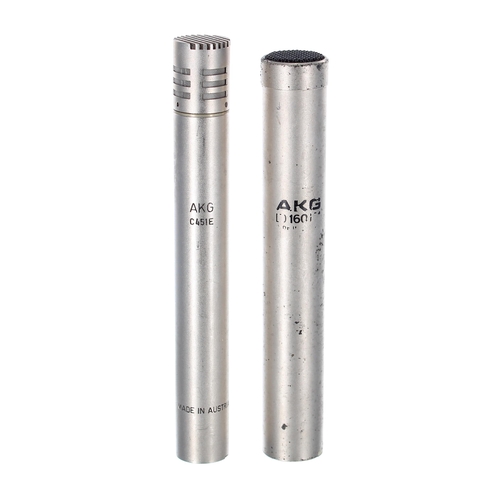 1283 - AKG C451E pencil microphone; together with an AKG D160 pencil microphone (2)*Please note: Gardiner H... 